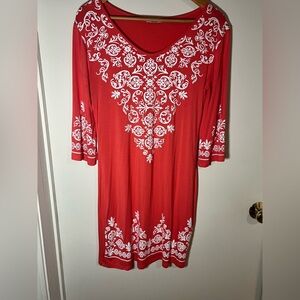 Hot Touch Melon Orange & White Dress Medium